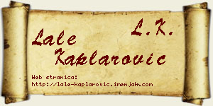 Lale Kaplarović vizit kartica